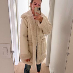 Abercrombie Winter Fur / Faux Leather Coat